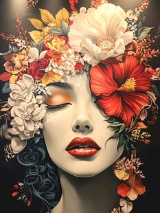 化妆整容背景装饰画