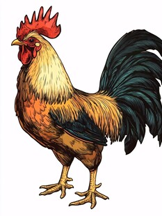 走地鸡手绘