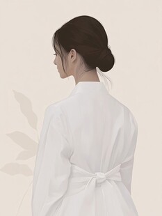 新中式背影女孩