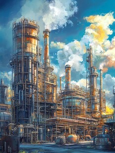 工业区油画