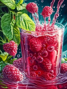 手绘树莓唯美图片