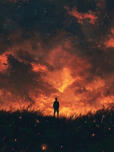 星辰大海男孩背影