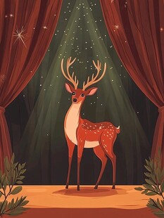 鹿包装插画