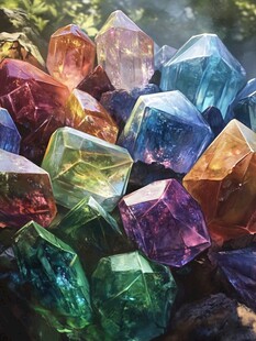 梦幻彩色玻璃晶体状