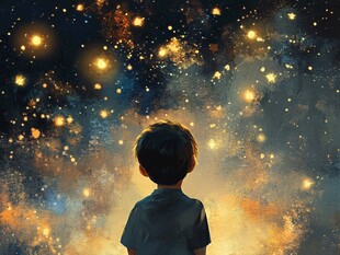 星辰大海男孩背影