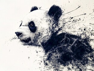 抽象画大熊猫