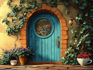 背景场景图木门场景