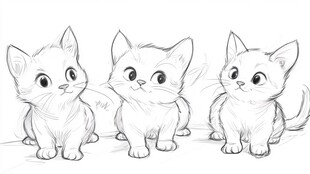 小喵咪线稿