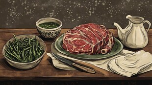 大雪腌肉插画