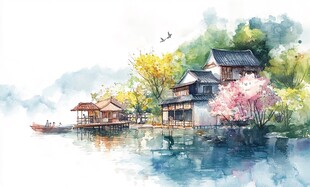 江南风景插画