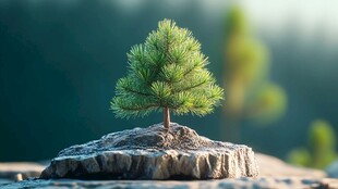 石头上的一棵小树