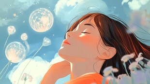 青春风少女插画