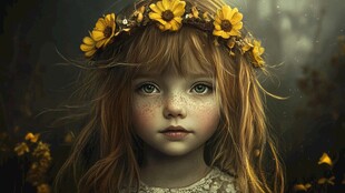 怡然自得的小女孩壁纸