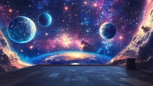 唯美宇宙会议背景