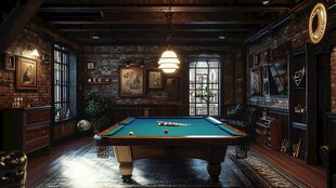 别墅台球室