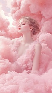 云雾般的粉色虚幻