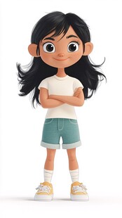 卡通人物小女孩