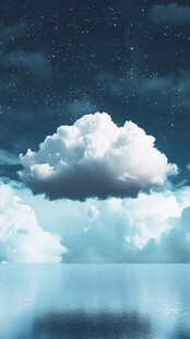 几何晶格蓝天白云云朵