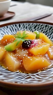 夏日甜品凉拌凉粉水果