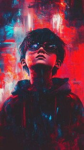 潮流酷帅颓废插画