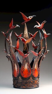 金镶红蓝宝石冠