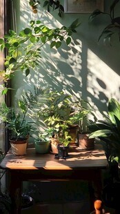 阳光植物窗台小绿植