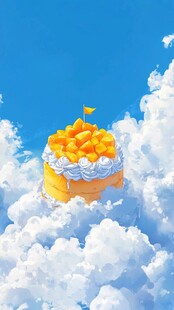 几何晶格蓝天白云云朵