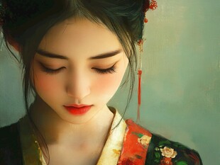 工笔少女