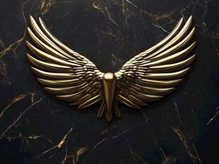 黄金质感纯金色翅膀