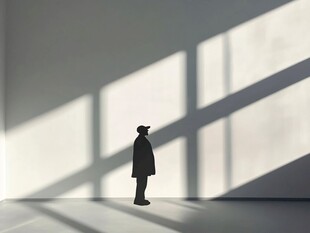 太阳光下人的投影