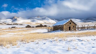 戈壁初雪