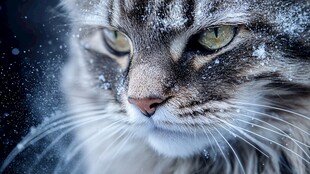 雪地中的猫咪