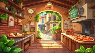 美式卡通风格场景