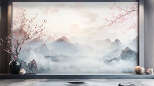 意境远山背景墙