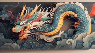 龙包装插画