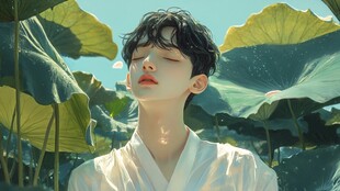 唯美男生插画
