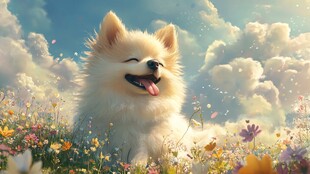 白云素材小狗