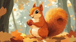 松鼠零食包装插画