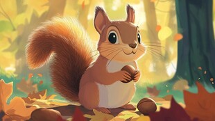 松鼠零食包装插画