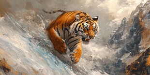 猛虎出山插画