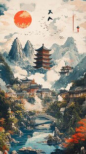 黄鹤楼插画海报