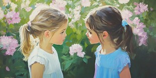 怡然自得的小女孩壁纸