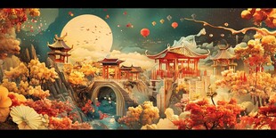 梦幻中秋节场景