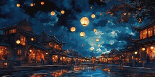 古风夜景