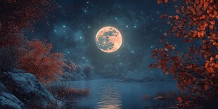 蓝月夜梦幻唯美奇幻