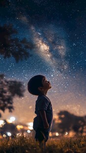 星辰大海男孩背影