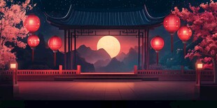 中式夜景