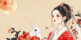 古装月兔插画