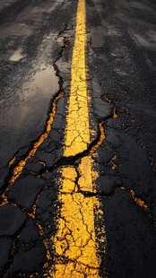 马路上的黄色线条