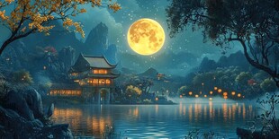 梦幻中秋节场景
